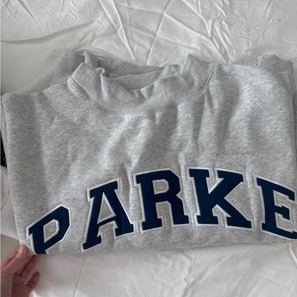 Parker Gray Sweatshirt with Navy Letters